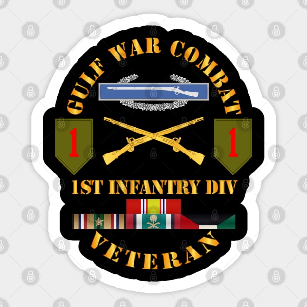 Gulf War Combat Infantry Vet w 1st ID SSI wo Map Sticker by twix123844